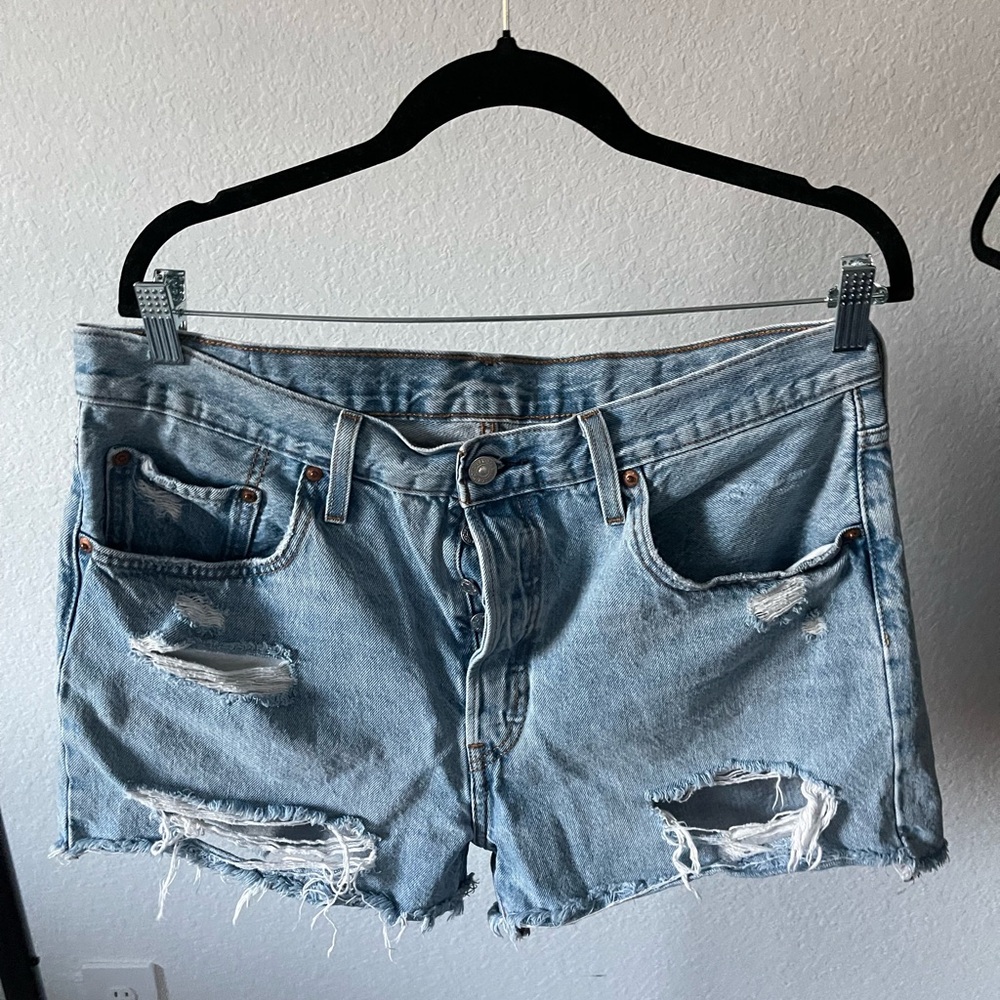 Distressed Denim Shorts